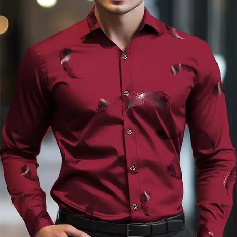 Men's Fashion Striped 3D Digital Printing Shirt