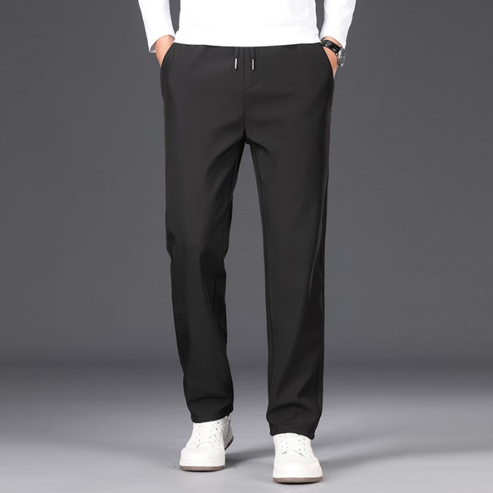 Business Straight Suit Pants Men's Fleece-lined Thickened