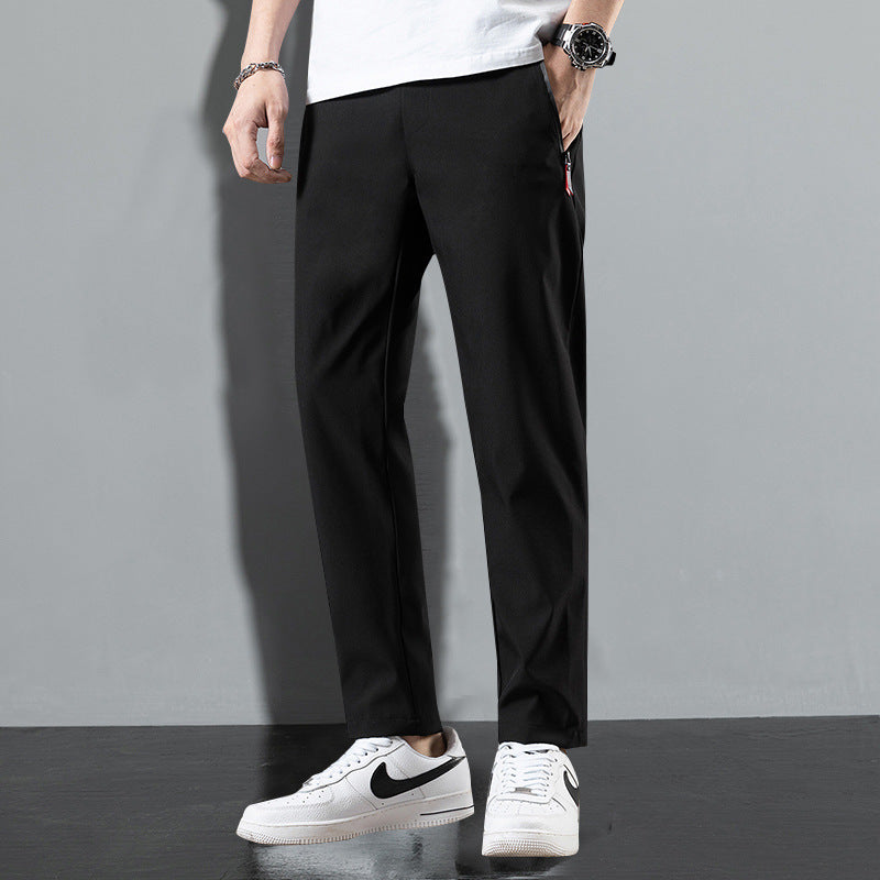 Men's Loose Straight Summer Ice Silk Casual Pants