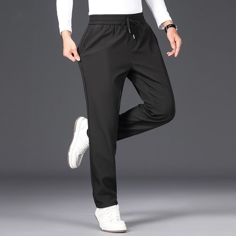 Business Straight Suit Pants Men's Fleece-lined Thickened