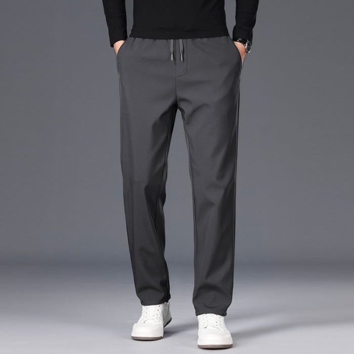 Business Straight Suit Pants Men's Fleece-lined Thickened