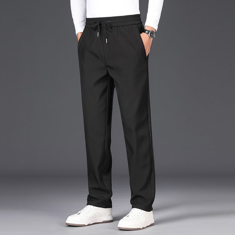 Business Straight Suit Pants Men's Fleece-lined Thickened